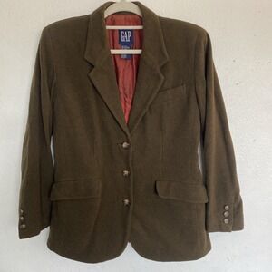 Gap Blazer Wool Angora blend green women's sz S 3 buttons office‎ Work